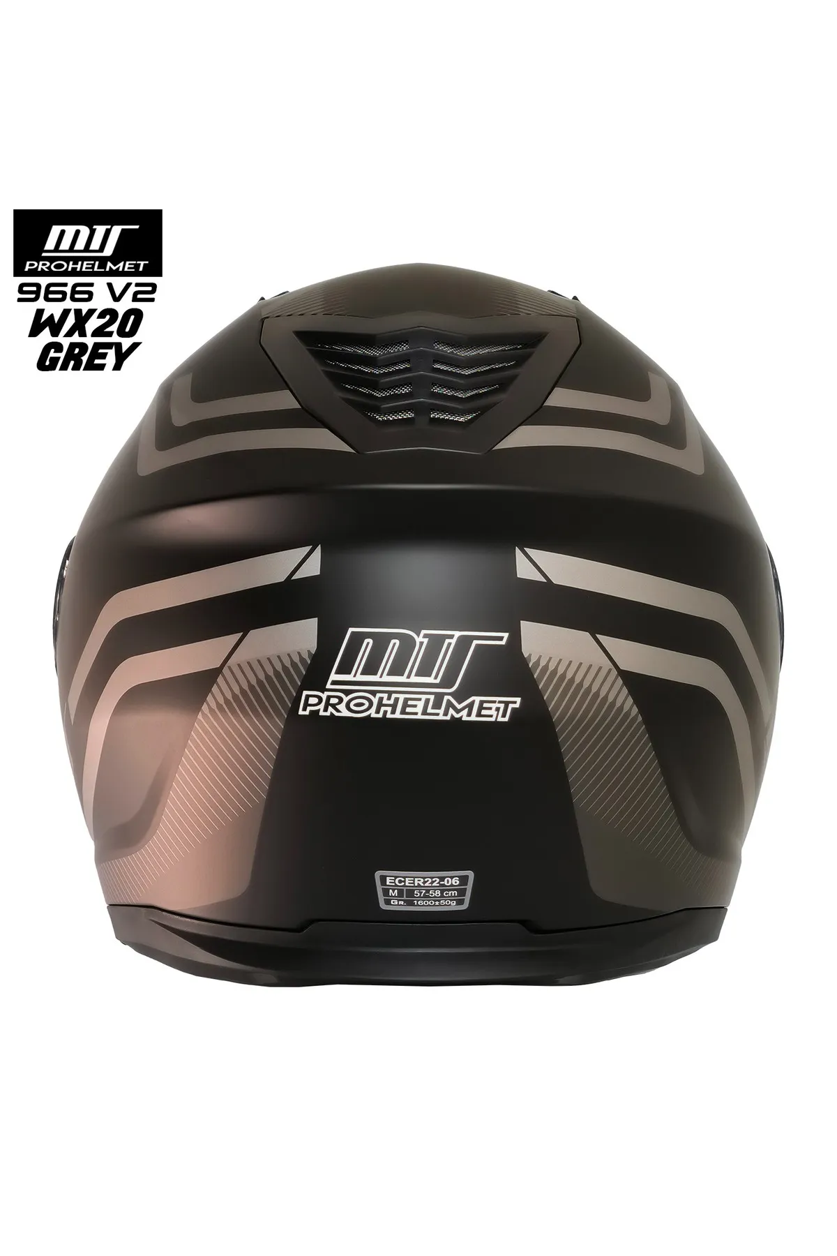 MTS M-966 V2 VX20 GRİ SİYAH ÇENE AÇILIR KASK
